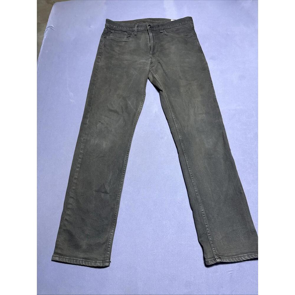 Rag & Bone Fit 2 Slim Jeans Mens 34x32 Dark Moss Green Straight Stretch Denim